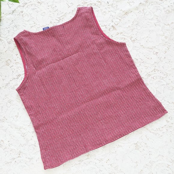 Vtg 90's SO GSJC Sleeveless Red Stripe Pleated Top - Picture 2 of 5